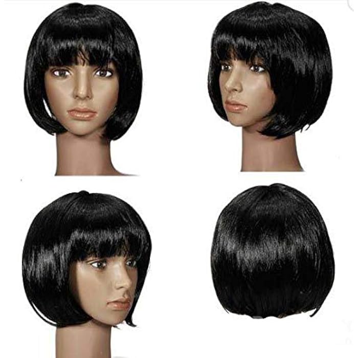 DILLARDS Soft Tousle Black Bob Wig With Bangs Wa44 - Image 1